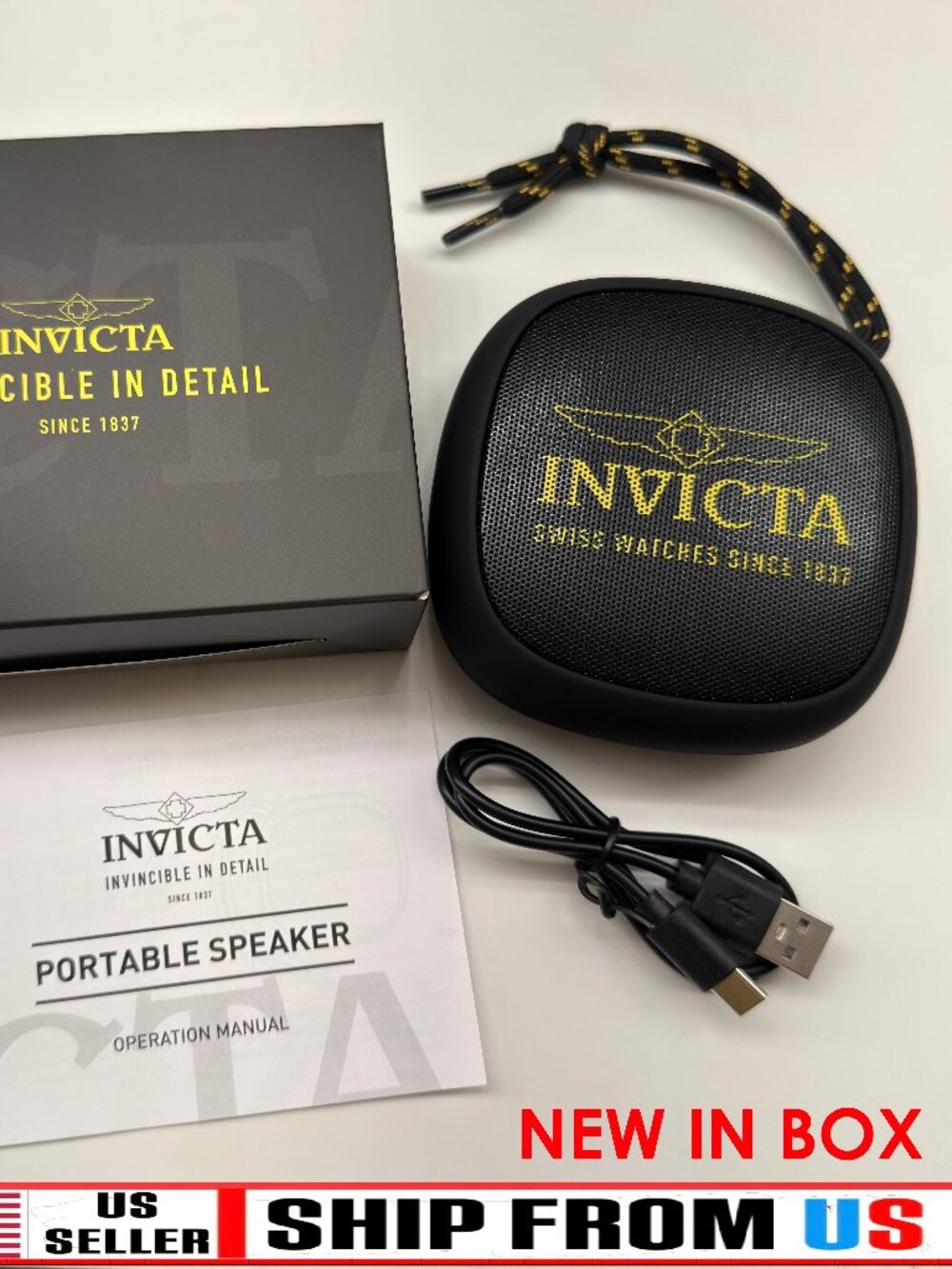 Invicta Black Portable Bluetooth Wireless Speaker IG0105 SEALED NIB